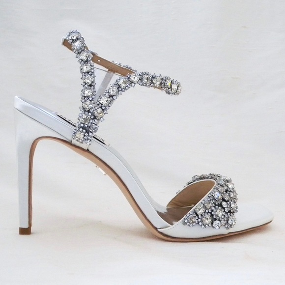 Badgley Mischka Galia, White, Sparkle, Wedding Sandals AllSizes NWT - Picture 4 of 5